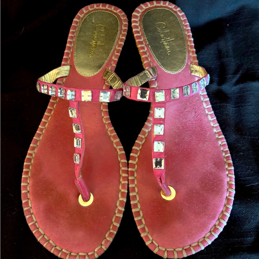 Cole Haan Pink Rhinestone Sandals 7.5